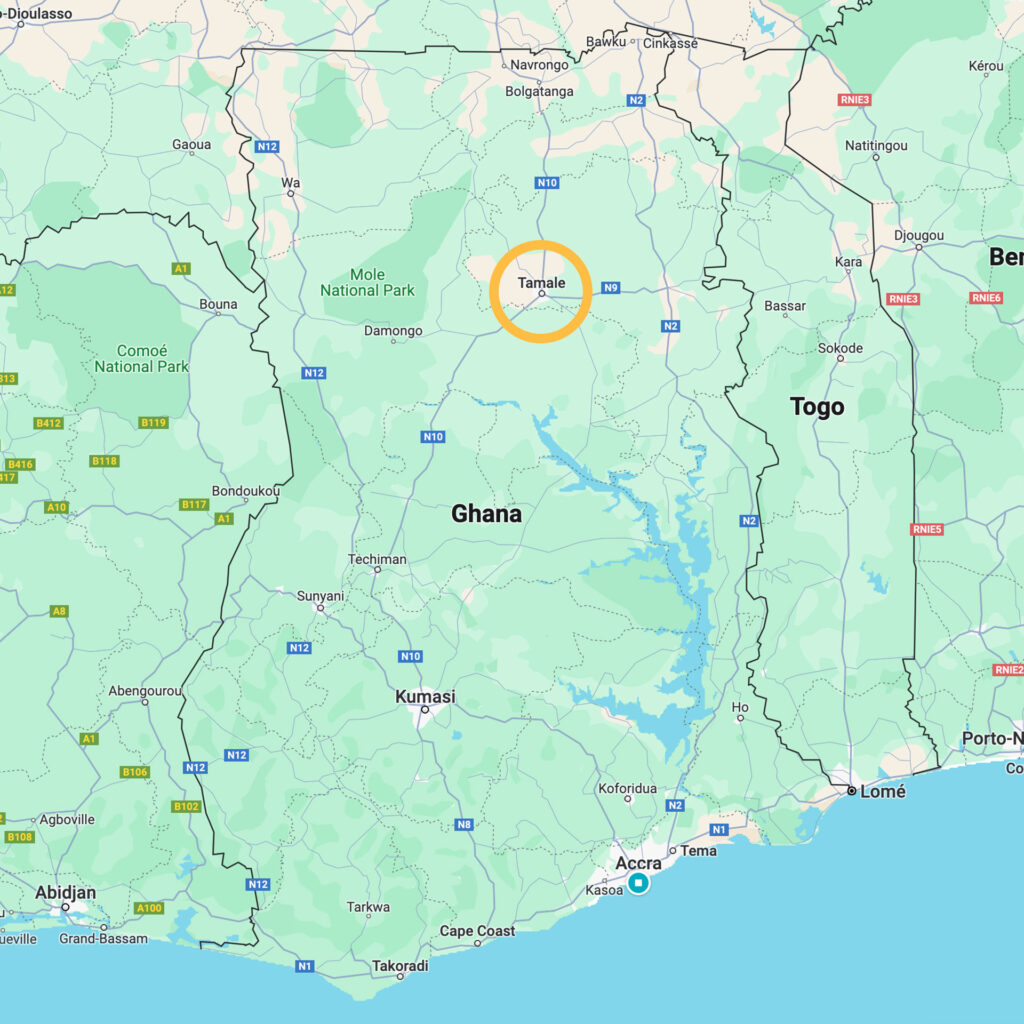 Location of Tamale, Northern Region, Ghana