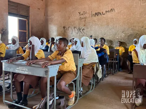 Students engaging in Module 1 of the Hope Education Project human trafficking education program in Tamale, Ghana
