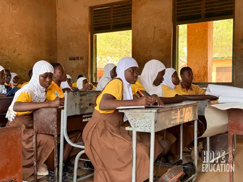 Students engaging in Module 1 of the Hope Education Project human trafficking education program in Tamale, Ghana