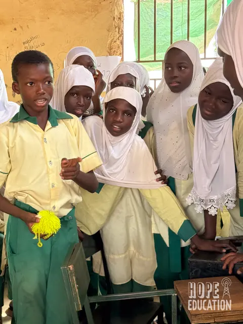 Pupils from Darrul Haddis School Tamale participating in Module 3 of the Hope Education Project human trafficking education program