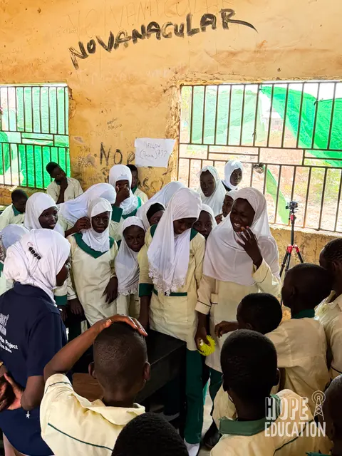 Pupils from Darrul Haddis School Tamale participating in Module 3 of the Hope Education Project human trafficking education program