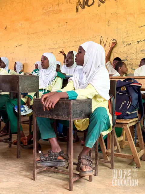 Pupils from Darrul Haddis School Tamale participating in Module 3 of the Hope Education Project human trafficking education program