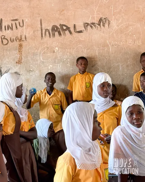 Pupils from Bagabaga JHS Tamale participating in Module 3 of the Hope Education Project human trafficking education program
