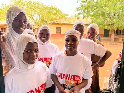 Students at Bagabaga Junior High School acting out the human trafficking drama as part of the hope education project human trafficking education program for Tamale, Ghana