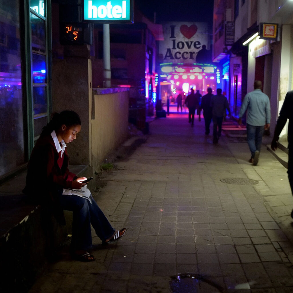 Children presenting anti-trafficking plays to the community in Tamale, Ghana