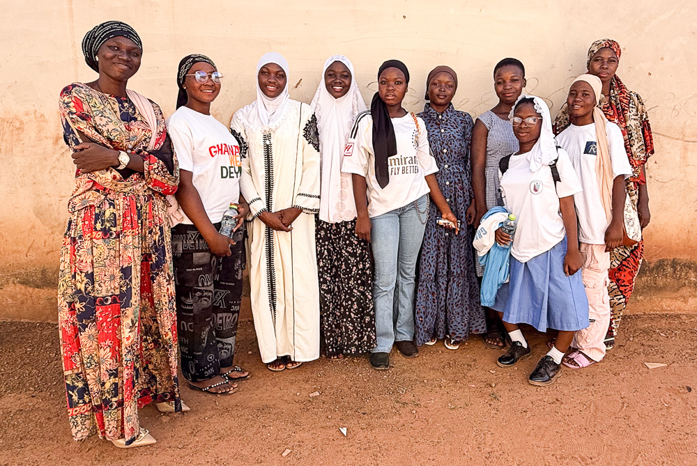 Mariama Adam with girls for the SOMA Sisterhood Circle in July 2025